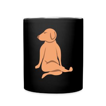Funny Dog Yoga Dogs Meditation - Full Colour Mug - black - Front