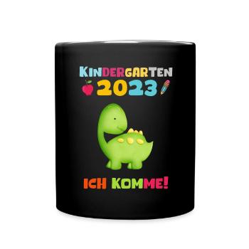 Kindergarten 2023 Ich Komme Jungen Kita Geschenk - Tasse einfarbig - Schwarz - Vorne