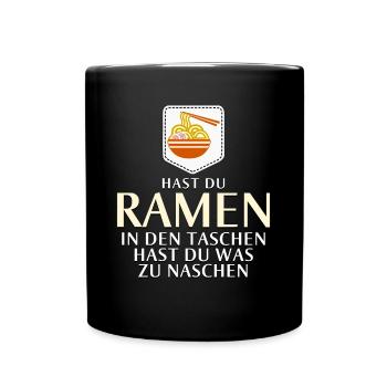 Ramen Nudelsuppe Tasche Anime Nudeln - Tasse einfarbig - Schwarz - Vorne