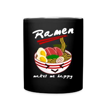 Ramen Anime Nudeln Nudelsuppe - Tasse einfarbig - Schwarz - Vorne
