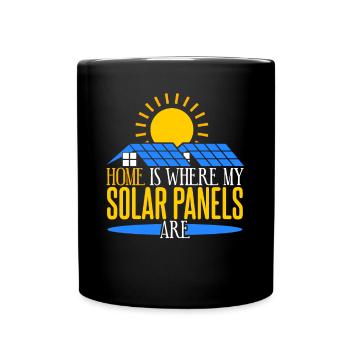 Énergie solaire photovoltaïque - Mug uni - noir - Devant
