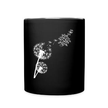Middle finger dandelion insult - Full Colour Mug - black - Front