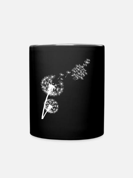 Mittelfinger Pusteblume Beleidigung - Tasse einfarbig - Schwarz
