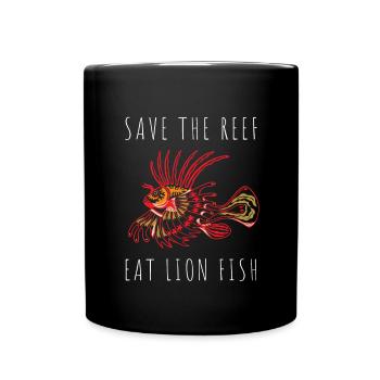 Lionfish Save The Reef Eat Lionfish Spearfishing - Tasse einfarbig - Schwarz - Vorne