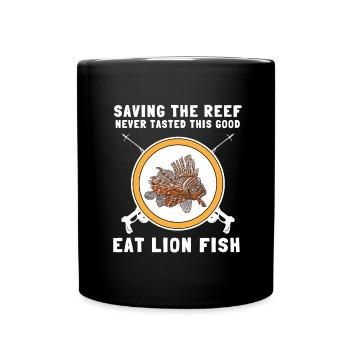 Lionfish Save The Reef Eat Lionfish Spearfishing - Tasse einfarbig - Schwarz - Vorne