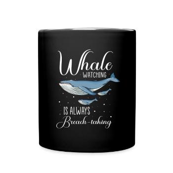 Orca Beobachtung für Buckelwale und Meerwale - Tasse einfarbig - Schwarz - Vorne