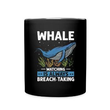 Buckelwal Design für Ozean Meer Wal und Wale - Tasse einfarbig - Schwarz - Vorne