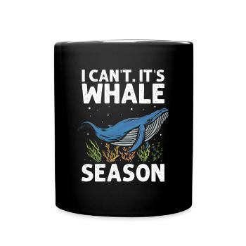 Wal-Design für Wale und Blauwale oder Belugawale - Tasse einfarbig - Schwarz - Vorne