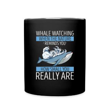 Orca Beobachtung für Buckelwale und Meerwale - Tasse einfarbig - Schwarz - Vorne