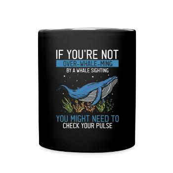 Orca Beobachtung für Buckelwale und Meerwale - Tasse einfarbig - Schwarz - Vorne