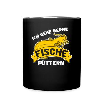 Angler Fischer Angeln Fisch Angel - Tasse einfarbig - Schwarz - Vorne