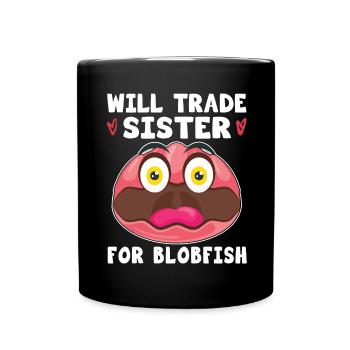 Costume de Blobfish - Visage de poisson Blob laid - - Mug uni - noir - Devant