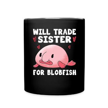 Costume de Blobfish - Visage de poisson Blob laid - - Mug uni - noir - Devant