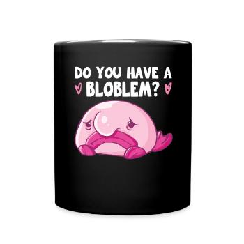 Costume de Blobfish - Visage de poisson Blob laid - - Mug uni - noir - Devant