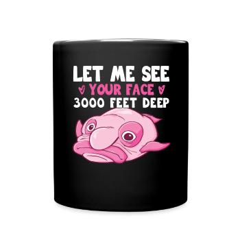 Costume de Blobfish - Visage de poisson Blob laid - - Mug uni - noir - Devant