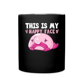 Costume de Blobfish - Visage de poisson Blob laid - - Mug uni - noir - Devant