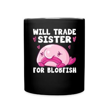 Costume de Blobfish - Visage de poisson Blob laid - - Mug uni - noir - Devant