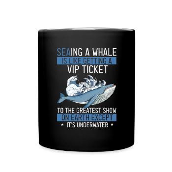 Beluga Whale Design für Meeressäuger und Orca - Tasse einfarbig - Schwarz - Vorne
