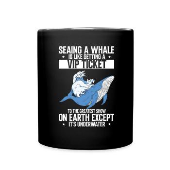 Blauwal für Beluga-Wal und Meeressäuger - Tasse einfarbig - Schwarz - Vorne