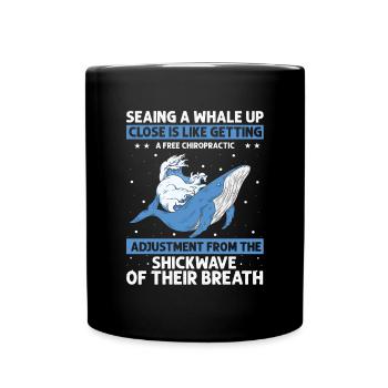 Orca Beobachtung für Buckelwale und Meerwale - Tasse einfarbig - Schwarz - Vorne