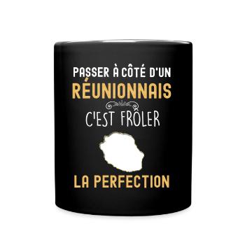 Homme Réunionnais Perfection - Mug uni - noir - Devant