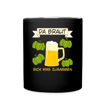 Bierbrauer Hopfen Malz Bier Brauerei - Tasse einfarbig - Schwarz - Vorne