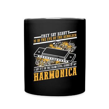 Mundharmonika Instrument und Mundharmonika - Tasse einfarbig - Schwarz - Vorne