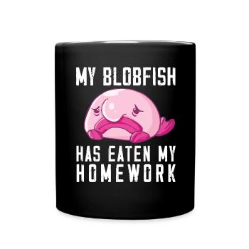 Costume de Blobfish - Visage de poisson Blob laid - - Mug uni - noir - Devant