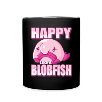 Costume de Blobfish - Visage de poisson Blob laid - - Mug uni - noir - Devant