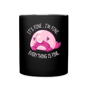 Costume de Blobfish - Visage de poisson Blob laid - - Mug uni - noir - Devant