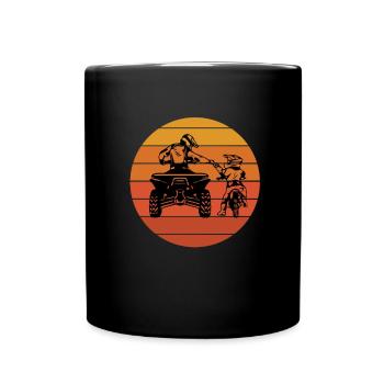 Tel Père Tel Fils Quad Antenna Cubique Moto - Full Colour Mug - black - Front