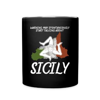 Sizilien Italien Italienische Flagge - Tasse einfarbig - Schwarz - Vorne