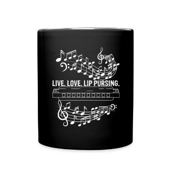 Mundharmonika Instrument und Mundharmonika - Tasse einfarbig - Schwarz - Vorne