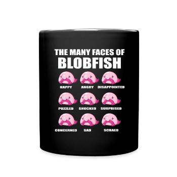 Costume de Blobfish - Visage de poisson Blob laid - - Mug uni - noir - Devant