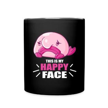 Costume de Blobfish - Visage de poisson Blob laid - - Mug uni - noir - Devant