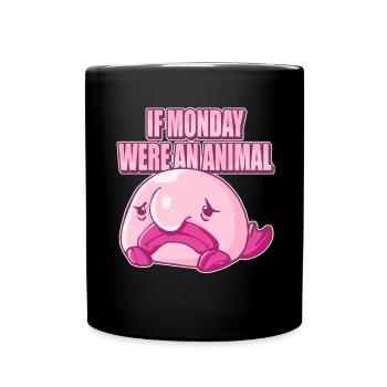Costume de Blobfish - Visage de poisson Blob laid - - Mug uni - noir - Devant