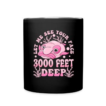Costume de Blobfish - Visage de poisson Blob laid - - Mug uni - noir - Devant