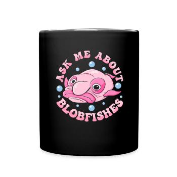 Costume de Blobfish - Visage de poisson Blob laid - - Mug uni - noir - Devant