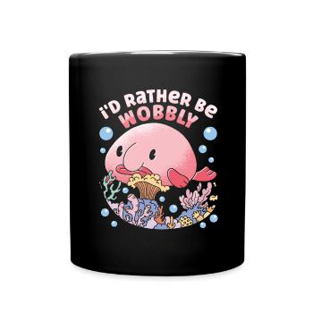 Costume de Blobfish - Visage de poisson Blob laid - - Mug uni - noir - Devant