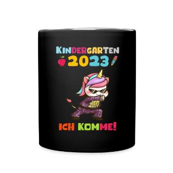 Kindergarten 2023 Ich Komme Jungen Kita Geschenk - Tasse einfarbig - Schwarz - Vorne