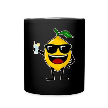 Zitronen Party Zitrone - Tasse einfarbig - Schwarz - Vorne