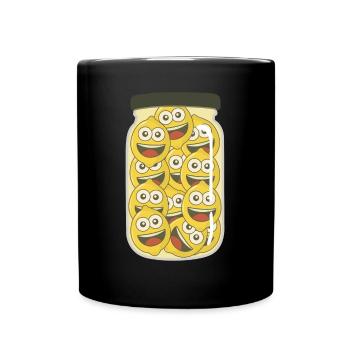 Zitronen im Glas Zitrone - Tasse einfarbig - Schwarz - Vorne