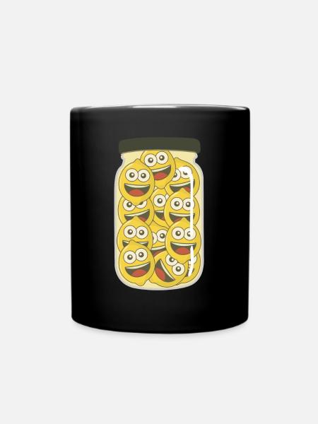 Zitronen im Glas Zitrone - Tasse einfarbig - Schwarz