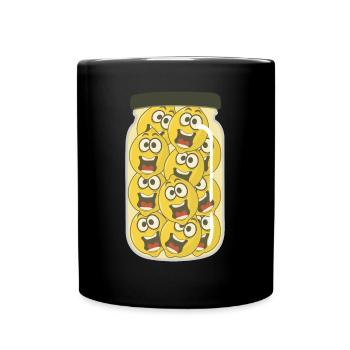 Zitronen lustige Zitrone - Tasse einfarbig - Schwarz - Vorne