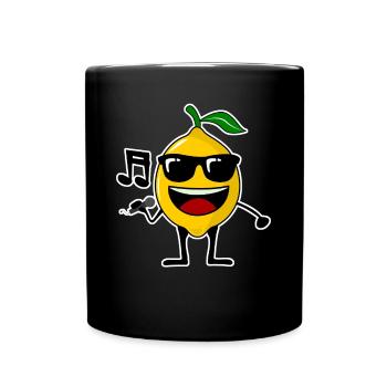 Zitrone singt Musik Zitronen - Tasse einfarbig - Schwarz - Vorne