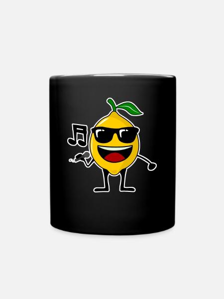 Zitrone singt Musik Zitronen - Tasse einfarbig - Schwarz