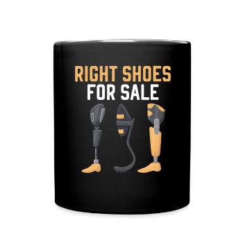 Rechte Schuhe zu verkaufen Behinderung Lustige Amp - Tasse einfarbig - Schwarz - Vorne