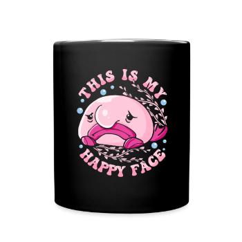Costume de Blobfish - Visage de poisson Blob laid - - Mug uni - noir - Devant