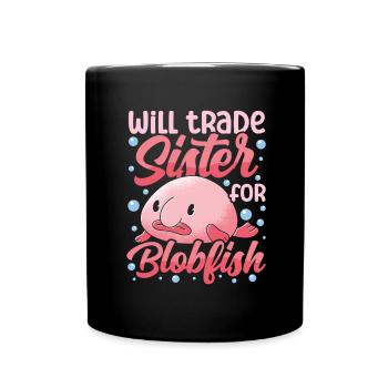 Costume de Blobfish - Visage de poisson Blob laid - - Mug uni - noir - Devant