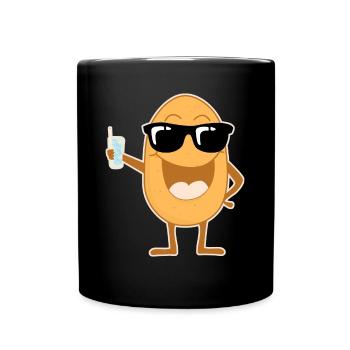 Party Kartoffel mit Sonnenbrille - Tasse einfarbig - Schwarz - Vorne